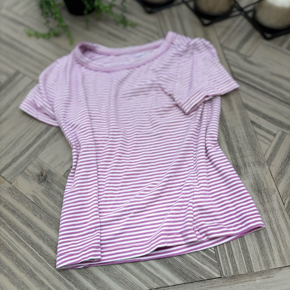 Old Navy striped pink girls tee